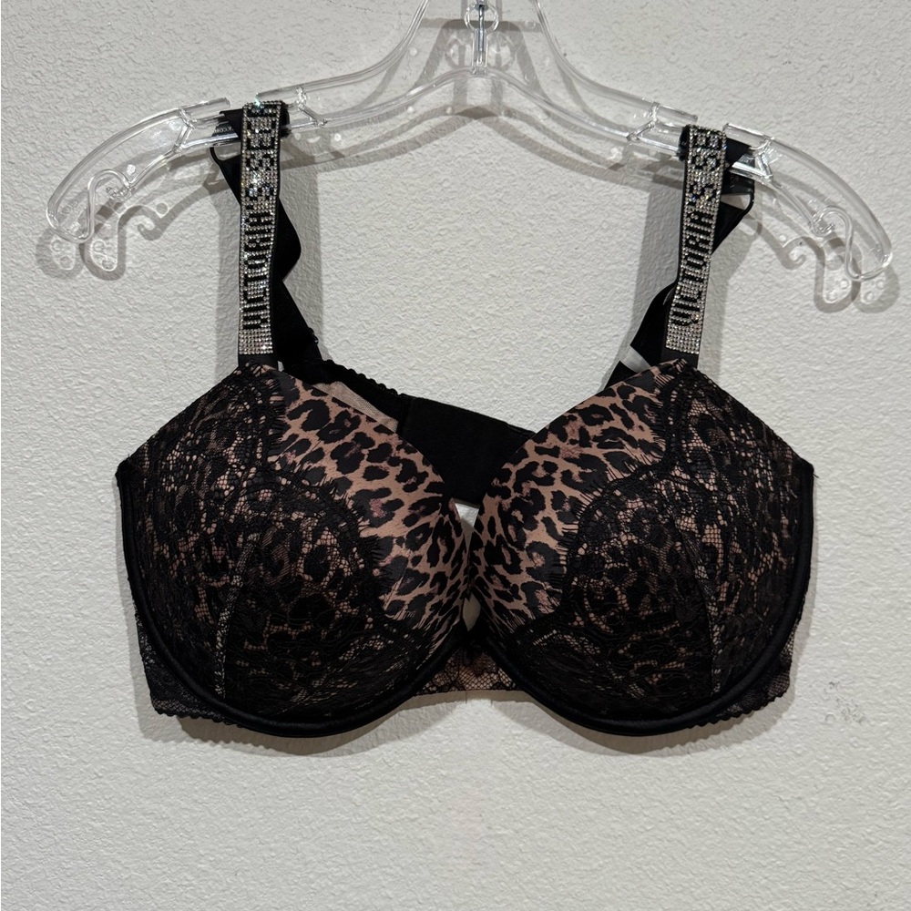 Rhinestone and Leopard Bra